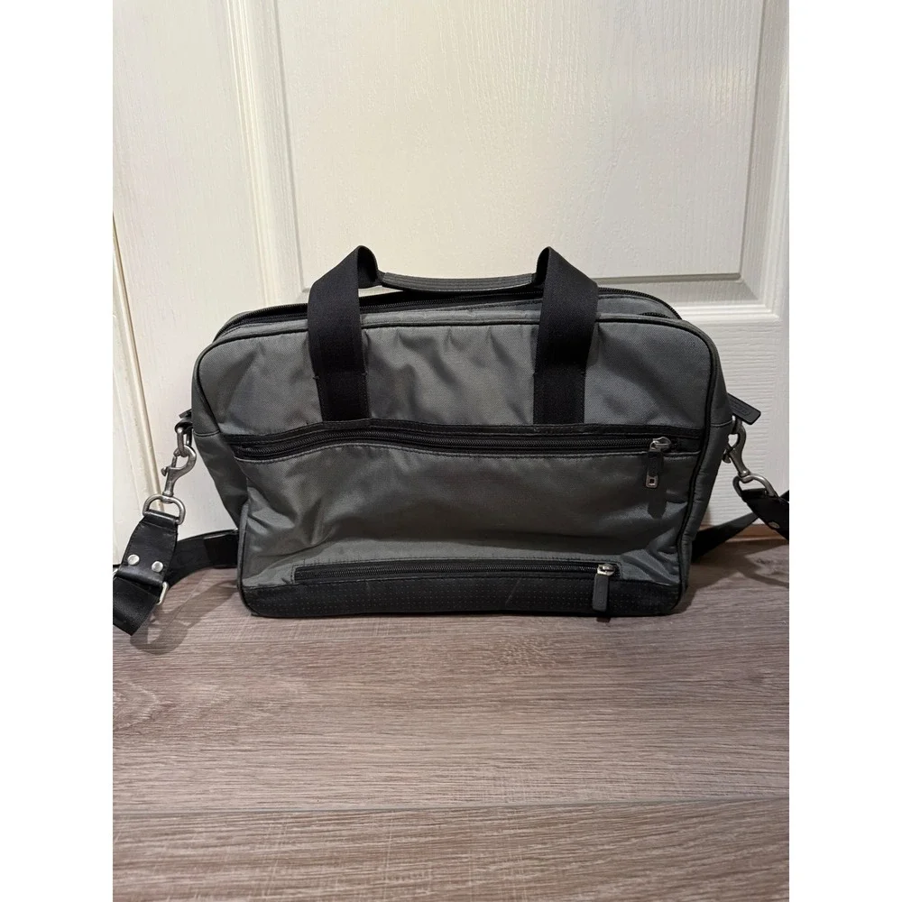Coach Transatlantic‎ Nylon Laptop Briefcase Grey Black Messenger Bag F70354